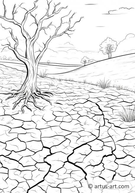 Página para colorear de sequía